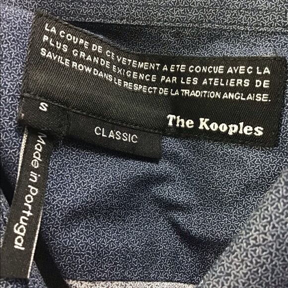 The Kooples Dark Blue Hidden Button Down Dress Shirt Size Small - Picture 6 of 7